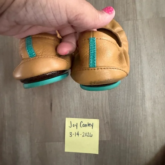 Tieks Tan Leather Flats - Picture 2 of 3